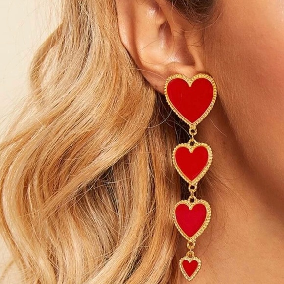 Urban Outfitters Jewelry - 3/$30 ❤️ Long Heart Drop Earrings